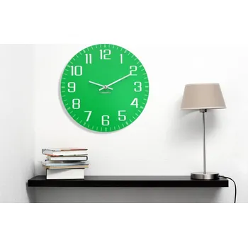 Hodiny Zelené hodiny na zeď s tichým chodem