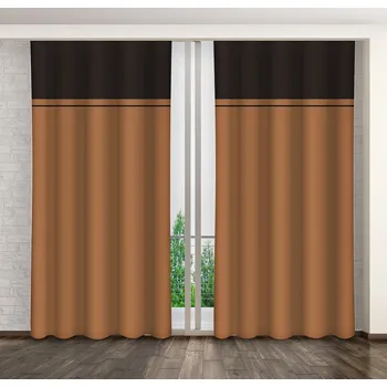 Sprchový závěs Hotové závěsy na kolíčky karamelově hnědé barvy Délka: 270 cm