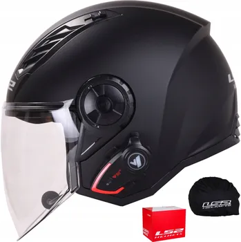 Helma na motorku Otevřená motocyklová přilba LS2 OF616 Airflow černá matná + BLUETOOTH INTERKOM