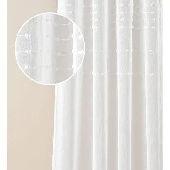 Závěs Kvalitní bílý závěs Marisa se stříbrnými průchodkami 140 x 280 cm