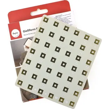 Forma na odlévání Silikonová odlévací forma, písmenkové korálky, 42 motivů