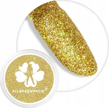 Třpytky na nehty ve skleničce ALLEPAZNOKCIE 2g Zlatá Gold Č.144