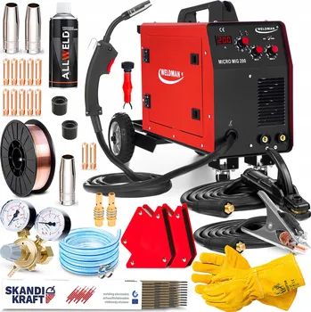 Svářečka Svářečka MIGOMAT WELDMAN MIG 200A MMA 230V Sada: LÁHEV, DRÁT, REDUKTOR, FLUX