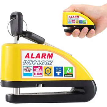 Motozámek ZÁMEK KOTOUČOVÉ BRZDY S ALARMEM 110DB PRO MOTOCYKLY A KOLA, VODĚODOLNÝ