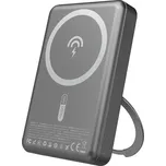 Dudao K28 10000mAh PD 22,5W MagSafe powerbanka s kovovým pouzdrem a stojánkem - šedá