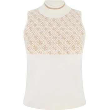 Dámské Tílko GUESS SL RN LISE 4G SWTR TOP W3YR26Z37K0-F1GL – Bílá M