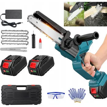 Pila AKU ŘETĚZOVÁ PILA 6" 8" 2V1 ELEKTRICKÁ PROŘEZÁVACÍ PILA + 2 AKU