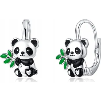 Náušnice Stříbrné náušnice pro dívky panda stříbro o ryzosti 925