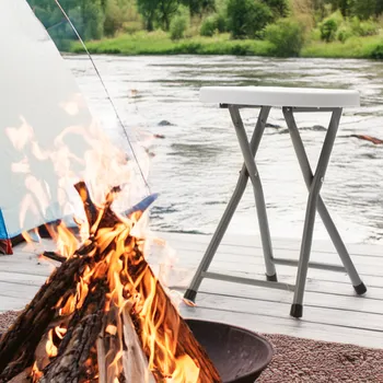 kempingová židle Skládací cateringový stolek - bílý