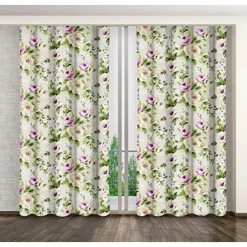 Závěs Dlouhé závěsy s květinami Délka: 250 cm