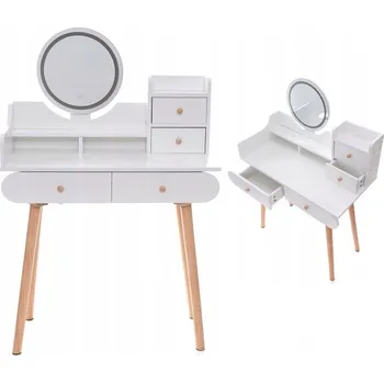 Toaletní stolek Elegantní toaletní stolek s LED světlem ve skandinávském designu