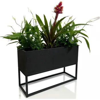 Květináč Černý kovový květináč LOFT FIORINO 62X22X40 cm