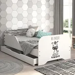 Dětská postel 140 x 70 cm s motivem zebry