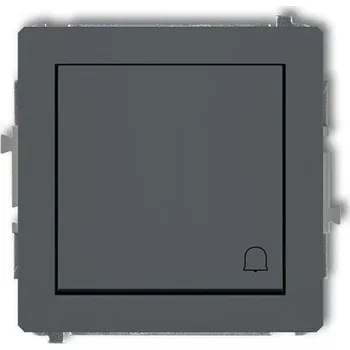 vypínač Tlačítko OFF-(ON) zvonkové pod omítku, grafitový matný, DECO Karlik,