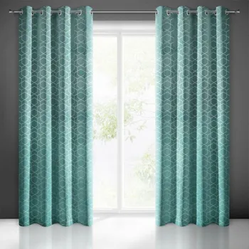 Sprchový závěs Hotový jednobarevný závěs s geometrickým potiskem 135 x 250 cm