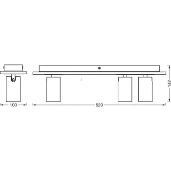 Lampička OSRAM stropní bodové světlo MERCURY černý 3-bodovka GU10-LED 927 stmívatelné dřevo, černá 3 x 3,4 W LED - Doprava zdarma