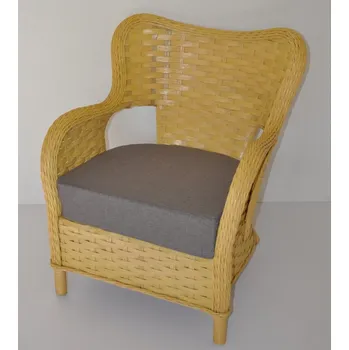 Křeslo Ratanové křeslo TOKYO medové polstr šedý melír