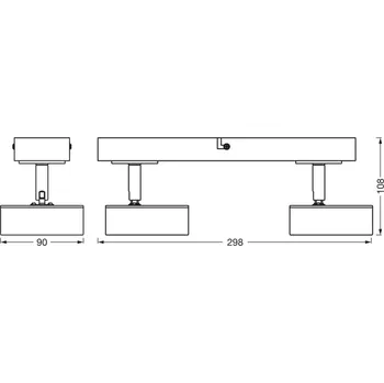 Lampička OSRAM LED stropní bodové světlo PLUTO, bílý, 2 bodovky, kov, 3 000 K bílá LED 9,6 W celkem - Doprava zdarma