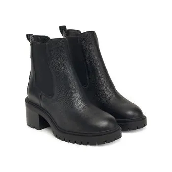 Dámská zimní obuv Tommy Hilfiger Polokozačky Th Leather Chelsea Cleated Heel FW0FW08774 Černá 41