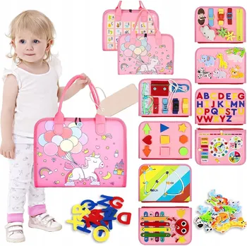 Dřevěná hračka BUSY BOARD MONTESSORI HRAČKA PLSTĚNÁ HRAČKA 3D TICHÁ KNIHA PRO DĚTI