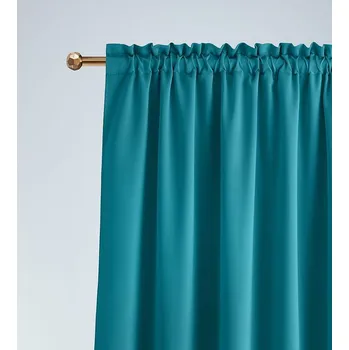 Závěs Stylový tyrkysový zatemňující závěs na řasící pásku 140 x 280 cm