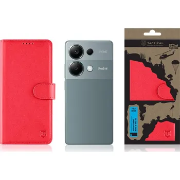 Pouzdro na mobilní telefon Flipové pouzdro Tactical Field Notes pro Xiaomi Redmi Note 13 Pro 4G, červená