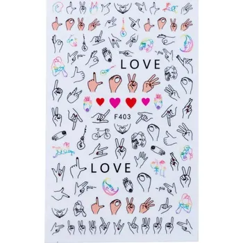 Samolepky na Zdobení Nehtů Tenké Valentýnské F403