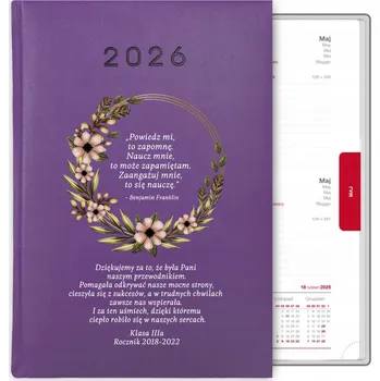 Kalendář Knihový kalendář 2026 A5 fialový