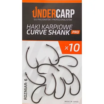 Rybářský háček Háčky na zem s protihrotem, Undercarp Curve Shank Pro 10 ks