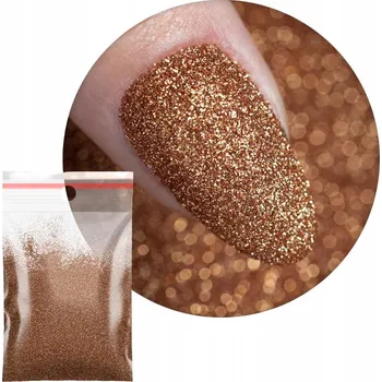 Prášek Ozdoby Na Nechty 20g Kosmetický Bronzově Zlatý Třpytky Č. 57