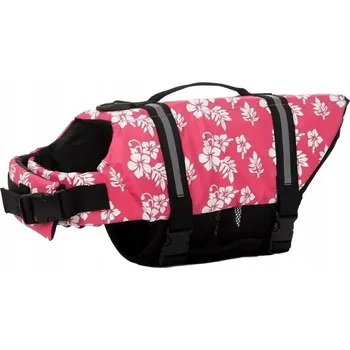 Obleček pro psa Plovací reflexní vesta pro psa Flower / Růžová, 2XL