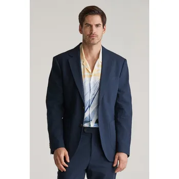 Pánské oblečení BLEJZR GANT SLIM COT/LINEN SUIT JACKET EVENING BLUE