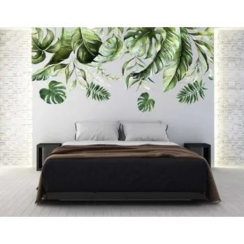Samolepící dekorace Nálepka na zeď do interiéru s motivem listů rostliny monstera 80 x 160 cm
