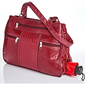 Kabelka 3Pagen Patchworková kabelka s deštníkem bordó