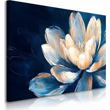 Obraz OBRAZ CANVAS DO OBÝVÁKU ABSTRAKCE MALOVANÉ KVĚTY ROSTLINY PŘÍRODA 90x60