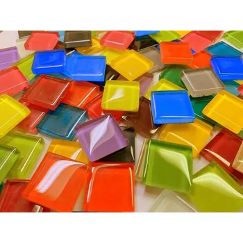 Mozaiková sada Barevná skleněná mozaika 1,1 kg, 121 ks - dekorativní pro umělecké a řemeslné práce