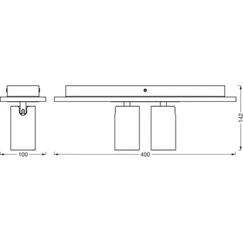Lampička OSRAM stropní bodové světlo MERCURY, bílý, 2 stmívatelné GU10-LED 927 bílá, dřevo 2 x 3,4 W LED - Doprava zdarma
