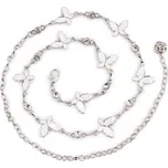 Ozdobný dámský kovový stříbrný pásek s motýlky Bílý Lifestyle 22041205200940730s1