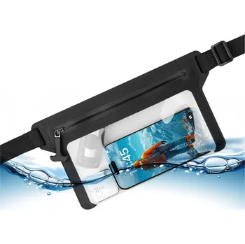 Pouzdro na mobilní telefon Voděodolné pouzdro FIXED Dry Belt okolo pasu z hypalonu s certifikací IPX8, černé