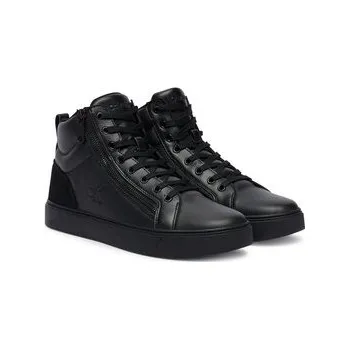 Pánské tenisky Sneakersy Calvin Klein Classic Cup Mid Laceup Zip Lth YM0YM01428 Černá 44