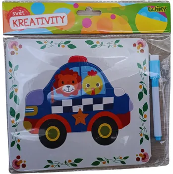 kreativní sada Wiky Kreativní set mazací tabulka + puzzle Barva: Auto