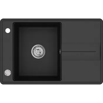 Granitový dřez Granitový dřez Helika BELLA SQB101 black metallic