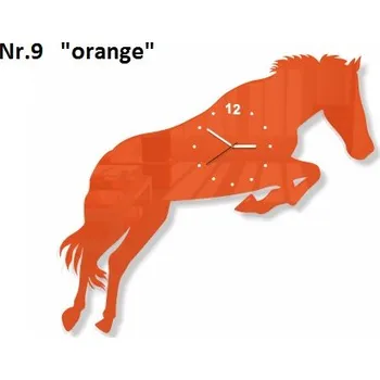 Hodiny Kůň nástěnné hodiny do obýváku oranžová