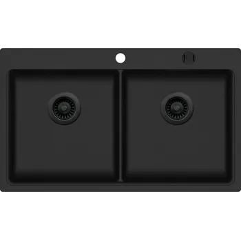 Granitový dřez Granitový dřez Helika MAGNA SQM200 černá edice