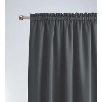 Závěs Tmavě šedý zatemňovací závěs na řasící pásku 140 x 280 cm