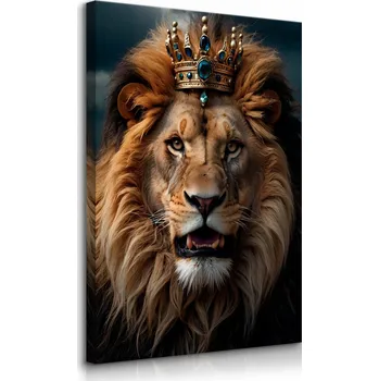 Obraz OBRAZ DO OBÝVÁKU LOŽNICE LEV S KORUNOU ABSTRAKCE MODERNÍ STYL 50x70