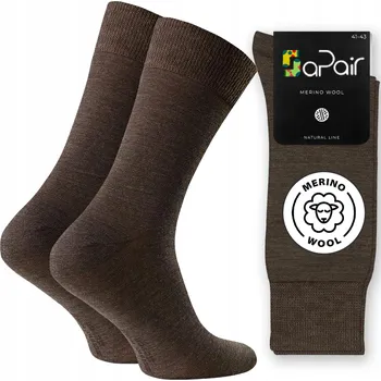 Pánské oblečení APair Ponožky Ponožky do obleku z merino vlny hnědé velikost 44-46