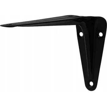 Věšák Držák police černý ocelový 125 x 150 mm.