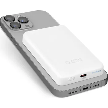 Powerbanka SBS TEBB5000MAG1CW 5000 mAh USB-C, kompatibilní s MagSafe - bílá