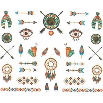 Samolepky na nehty - vodolepky, barevné ornamenty, vzor BN-909